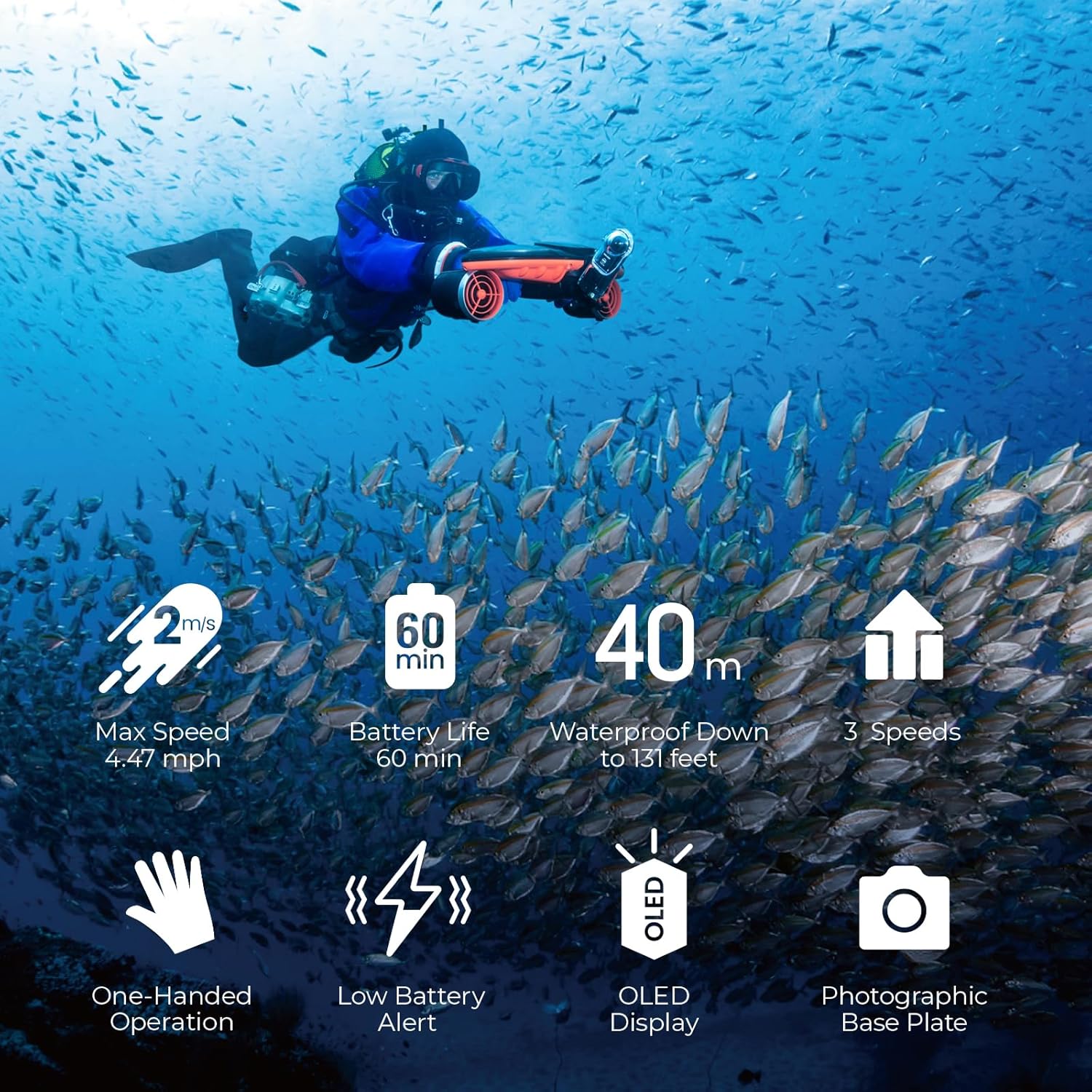 Navbow Navbow Plus Smart Professional Professional Scooter Underwater Dual Motors With Action Camera 3 WITHDAY SEPTION 4.47 MPH 60 minutes 131FT Pool Schooling Scooter for adults 3 81kNDvjXPjL. AC SL1500