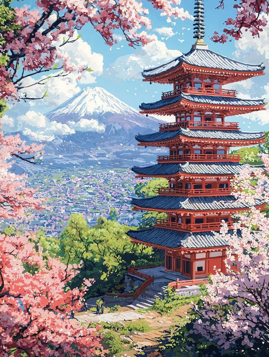 Diamentowe zestawy artystyczne, pełne wiercenie, dla dorosłych, kwiaty wiśni w Japonii, zestaw do malowania diamentowego dla dzieci, DIY, pełne wiercenie, kryształ, haft, rzemiosło, poprawa