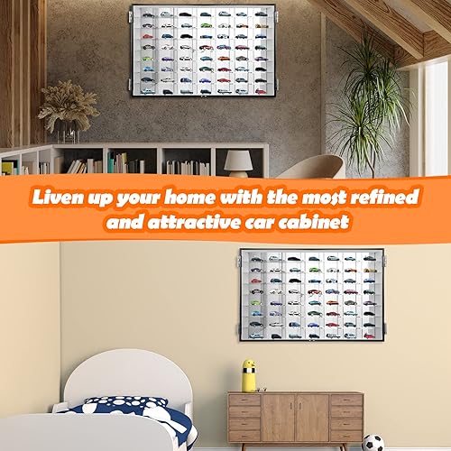 Miniatura 5 de Suzile 164 vitrina de acrílico fundido a troquel para pared de coche, modelo fundido, vitrina de coche, caja transparente, ruedas, gabinete de