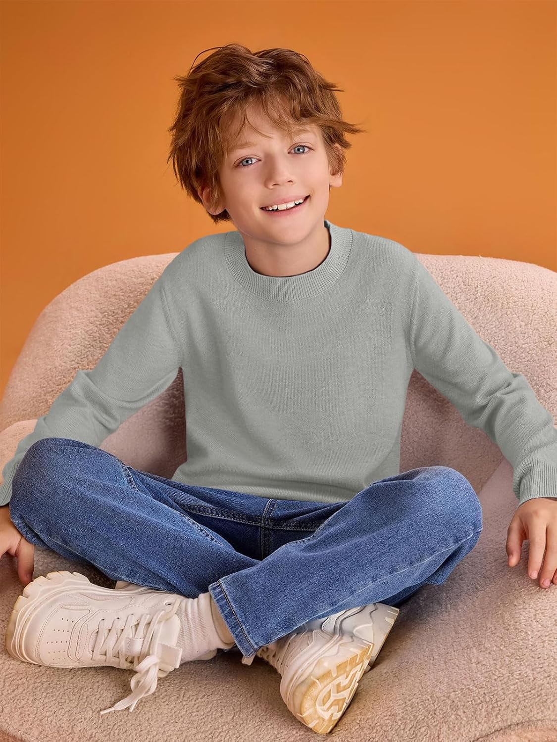 Haloumoning Boys Sweaters Kids Crewneck Long Sleeve Knit Pullover Sweater 5-14 Years - Image 5