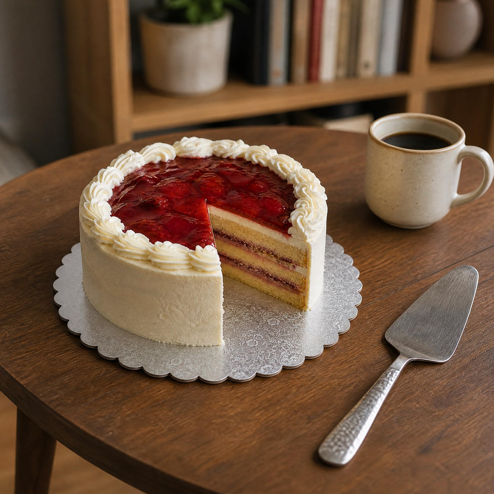 30 Stück Cakeboard 30 cm Rund Silber, 2 mm Dicke Tortenplatte Pappe, Kuchenplatte Rund Pappe für Feiern, Geburtstag, Kuchenpräsentation