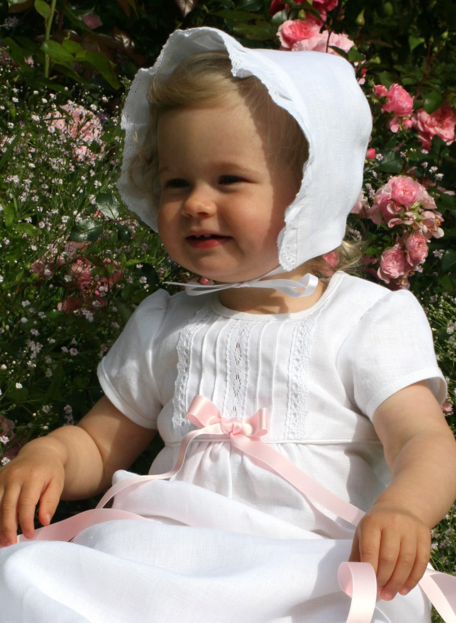 Taufe in Weißem Flachs für Mädchen und Jungen Taufe Unisex Taufe für Taufkleid Babymütze Größe 62-86 Schwedisches Design und Herstellung Grace of Schweden