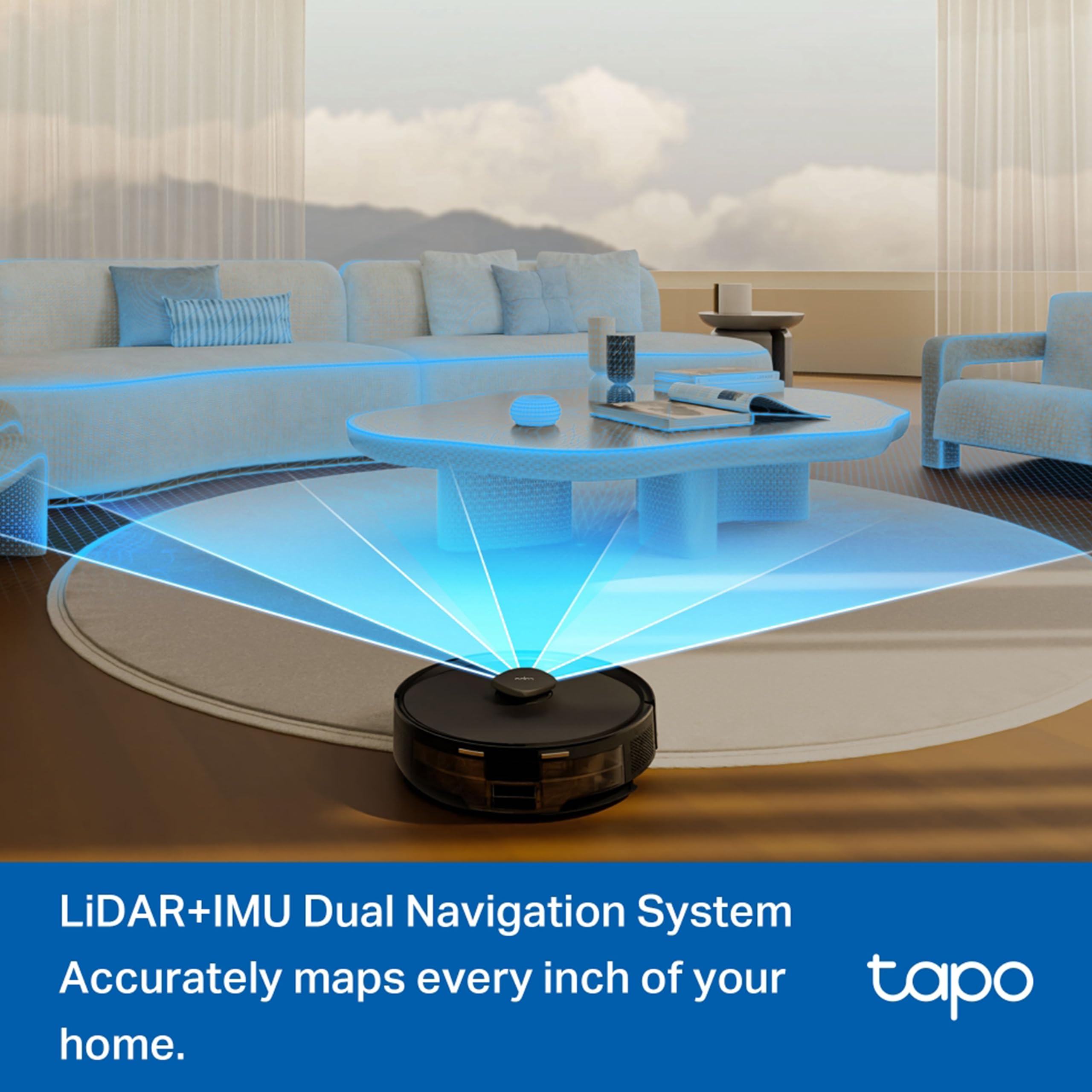 TP-Link Tapo RV30 Max Plus Robot Vacuum & Mop, LiDAR Navigation, zasysanie 5300Pa, samoopróżnianie, mapowanie wielopoziomowe, sterowanie głosem/aplikacją, bardzo ciche czyszczenie sierści zwierząt