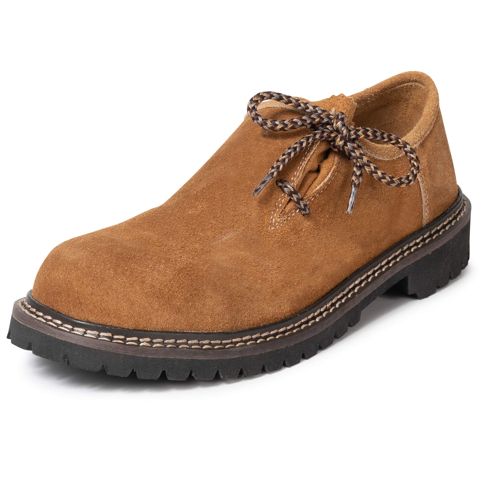 PAULGOS Trachtenschuhe Echt Leder Haferlschuhe Haferl Trachten Schuhe in 4 Farben Gr. 39-47 40 EU Hellb