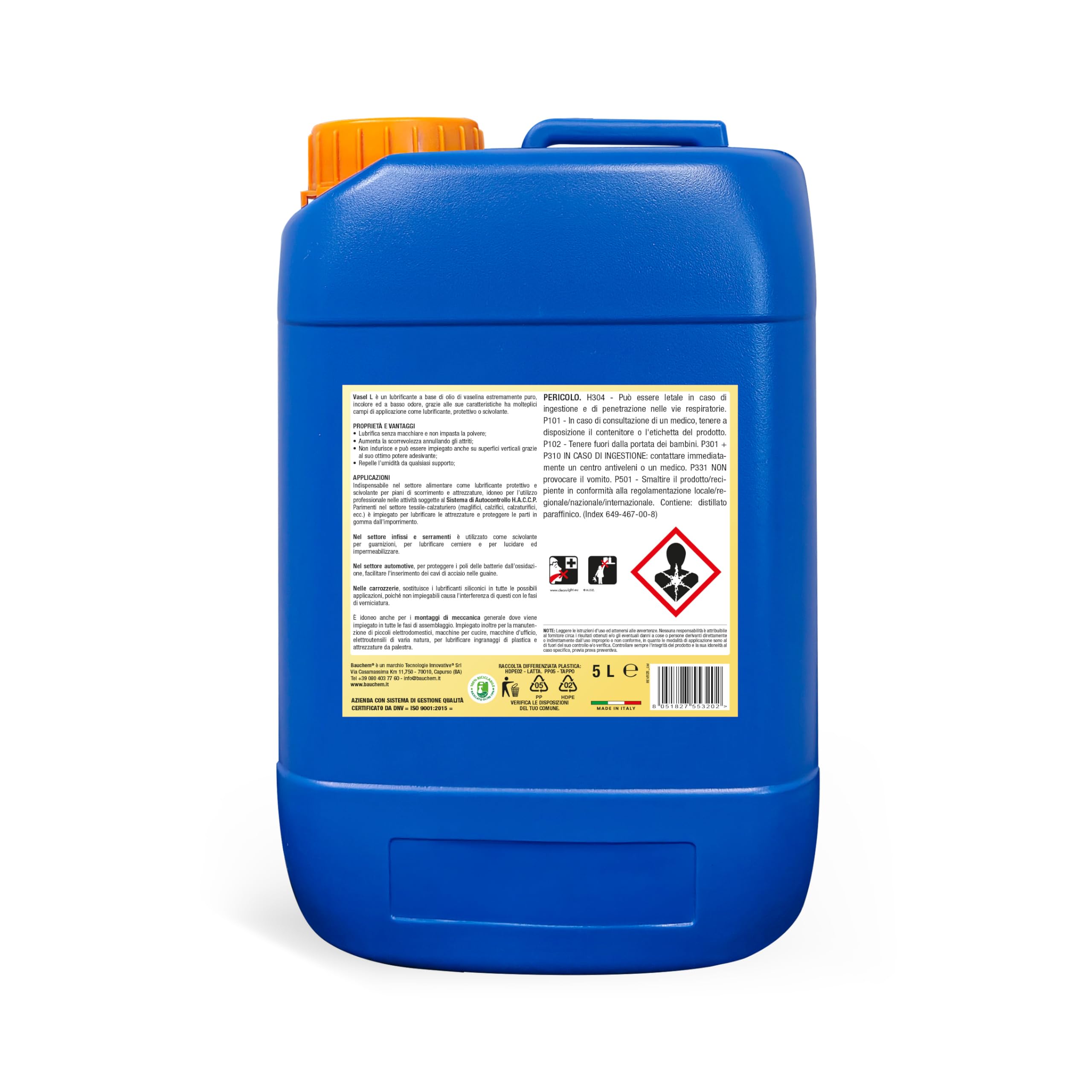 Vasel L Olio di Vaselina Lubrificante Universale a Basso Odore e Incolore 5 Lt
