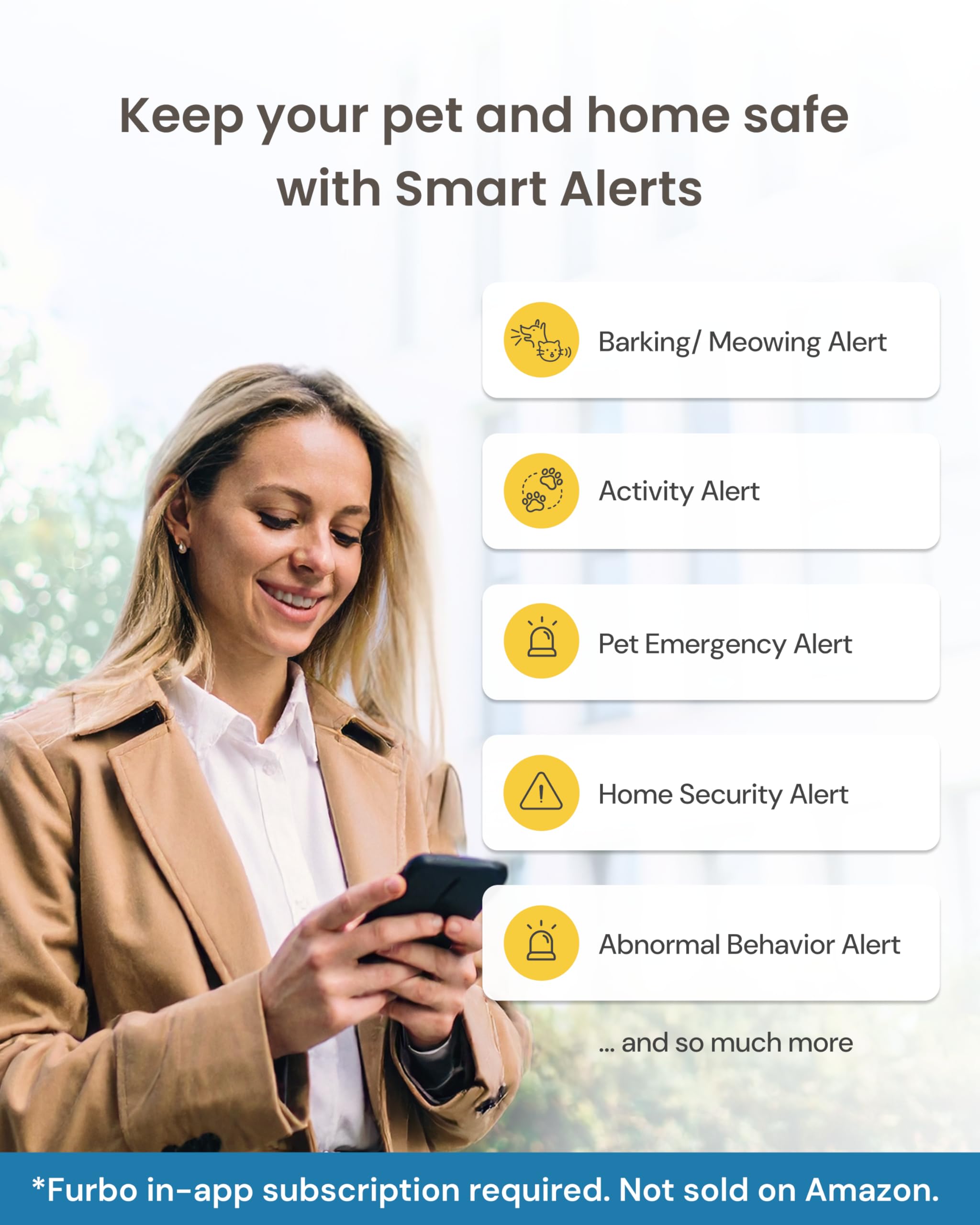 Furbo Mini 360° [New] 2K QHD Pet Camera - Unlock Smart Camera & Smart Features w/Paid Plan: Dog & Cat Safety Alerts, Rotating Treat Dispenser w/Speaker (Subscription Required, Low Risk 3mo Minimum)