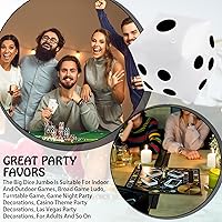 Vista 5 de Paquete de 3 dados inflables grandes jumbo gigantes para interiores y exteriores, juego de mesa Ludo, favor de fiesta en la piscina