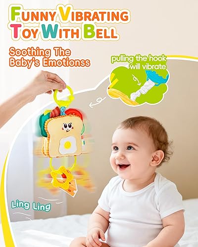 Miniatura 3 de Jollybaby Juguete de vibración para bebé, juguetes sensoriales colgantes para asiento de automóvil, cochecito, cuna y gimnasio de juegos, con
