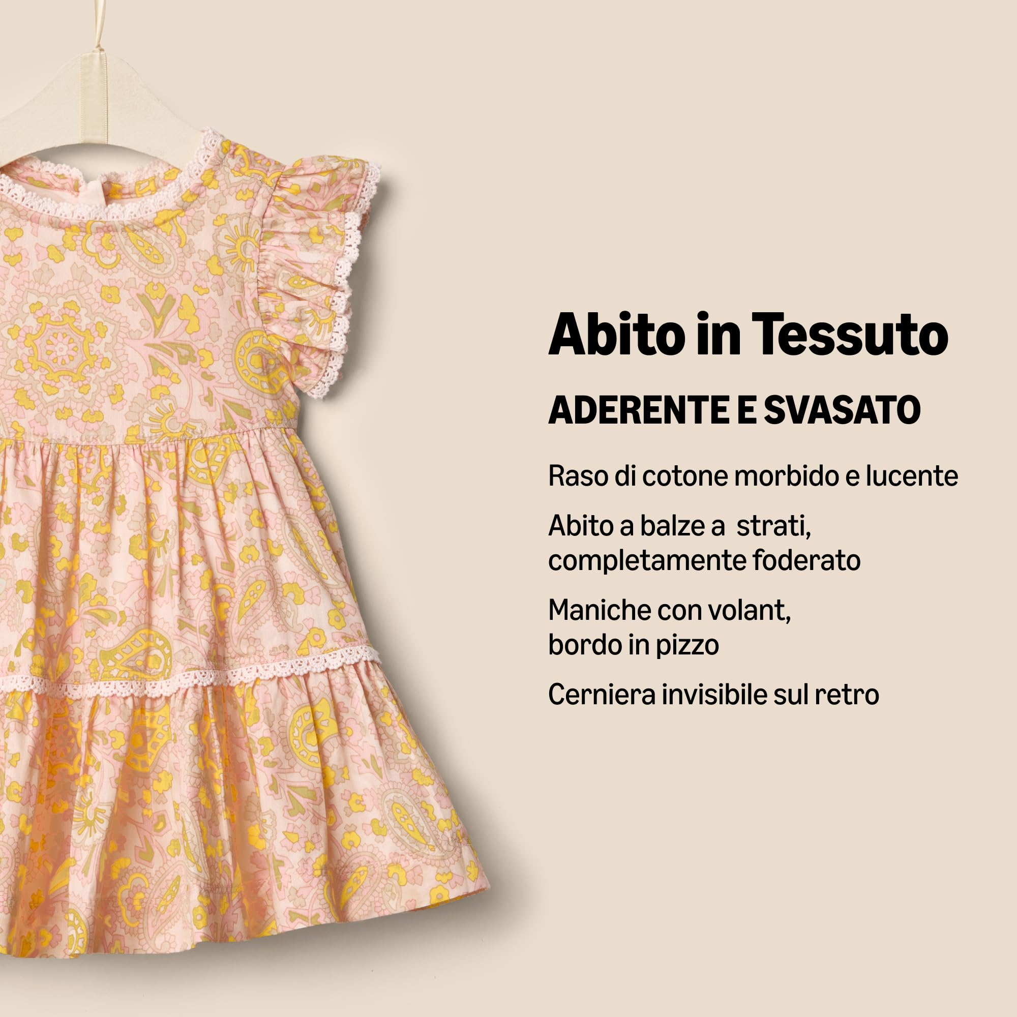 Amazon Essentials x Sofia Grainge Abito in Tessuto con Maniche a Volant Neonata e Bambina