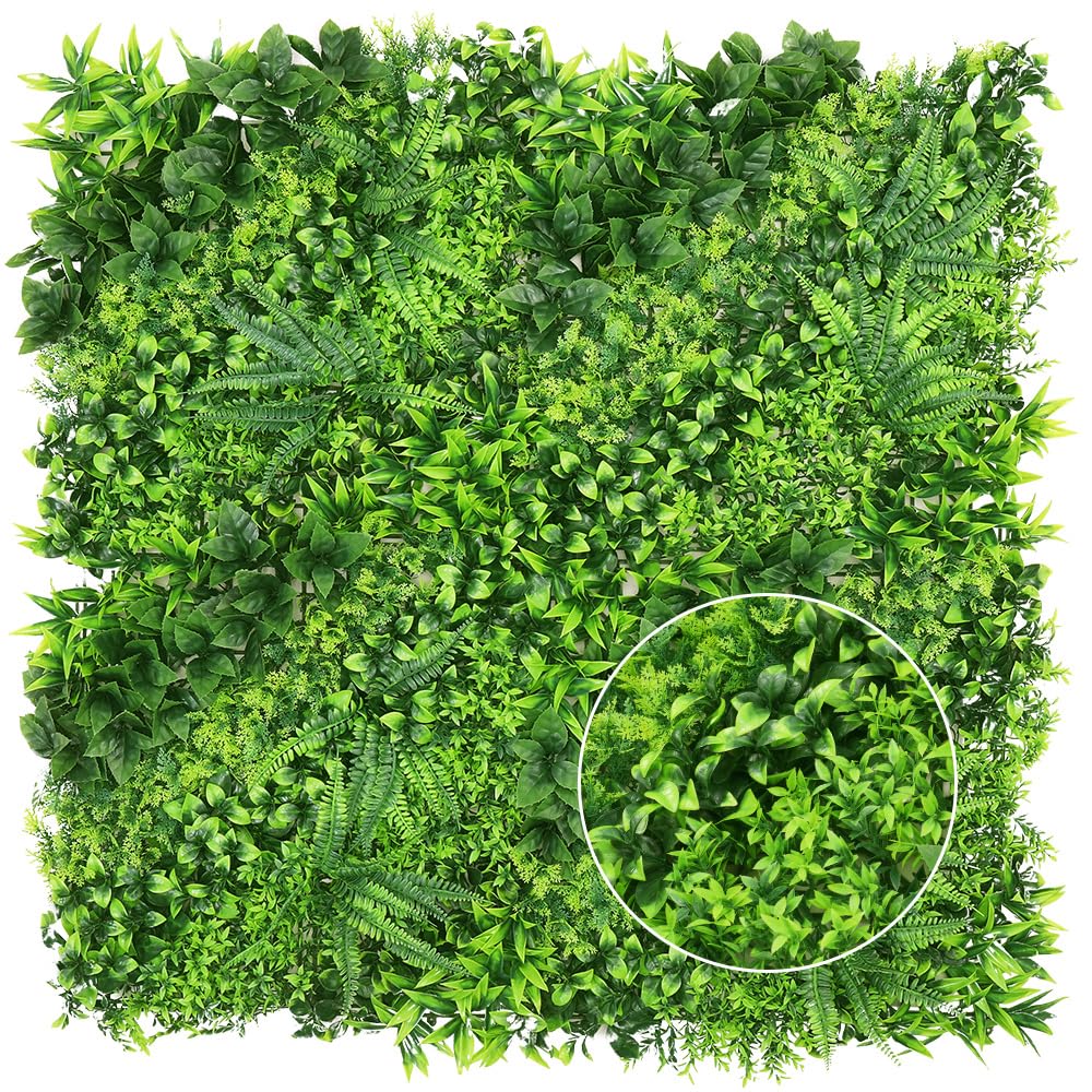100X100CM Artificial Hedge Grass Wall, Artificial Plant Flower Living Wall Panels, Garden Fence Covering Decoration for Indoor or Outdoor Garden Home Wedding Decor (01)