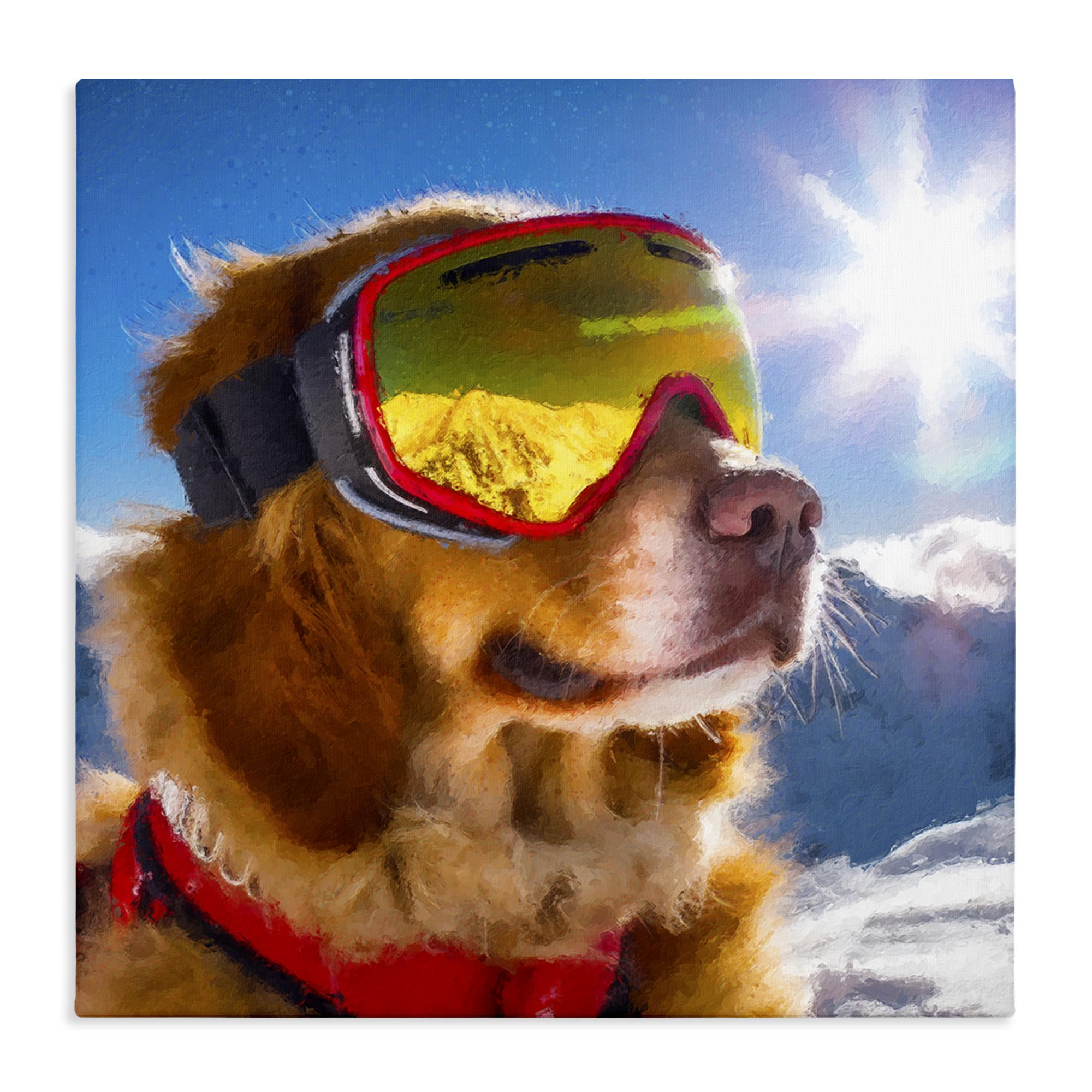 Stupell Industries Unframed 'Ski Goggles Retriever'| Canvas Art