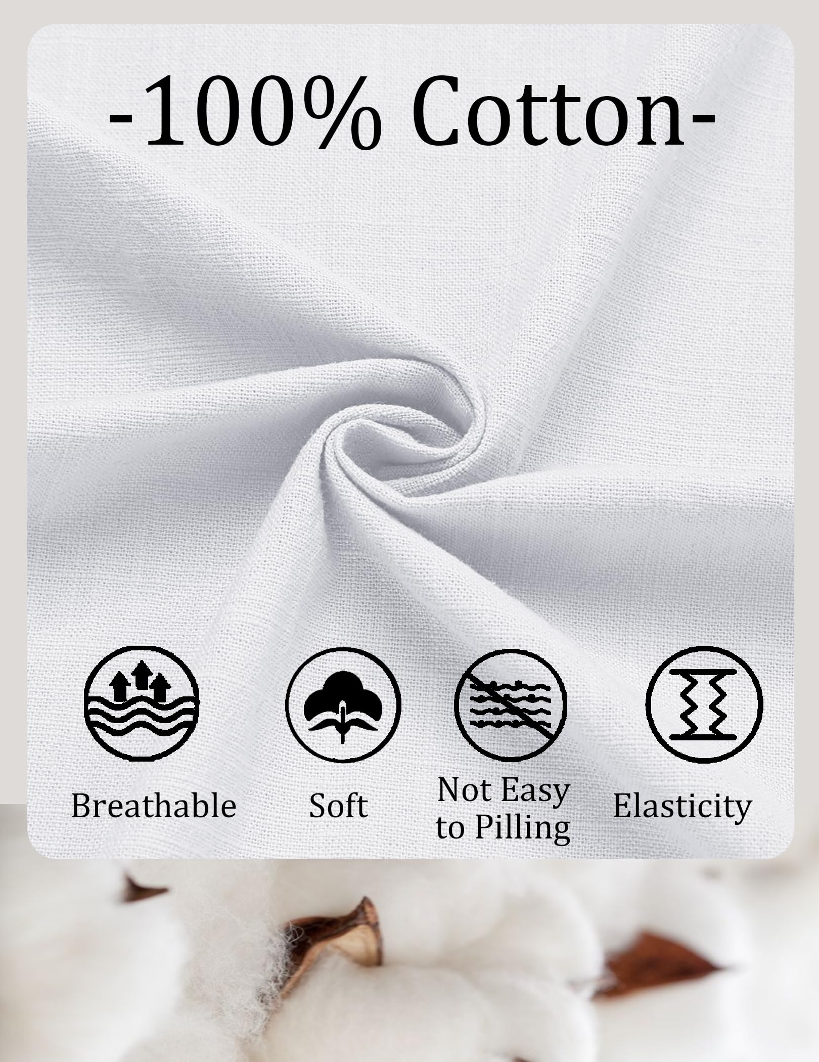 COOFANDY Camisa Hombre Manga Corta Verano 100% Algodón Camisas Hombre Casual Regular Fit — view 5