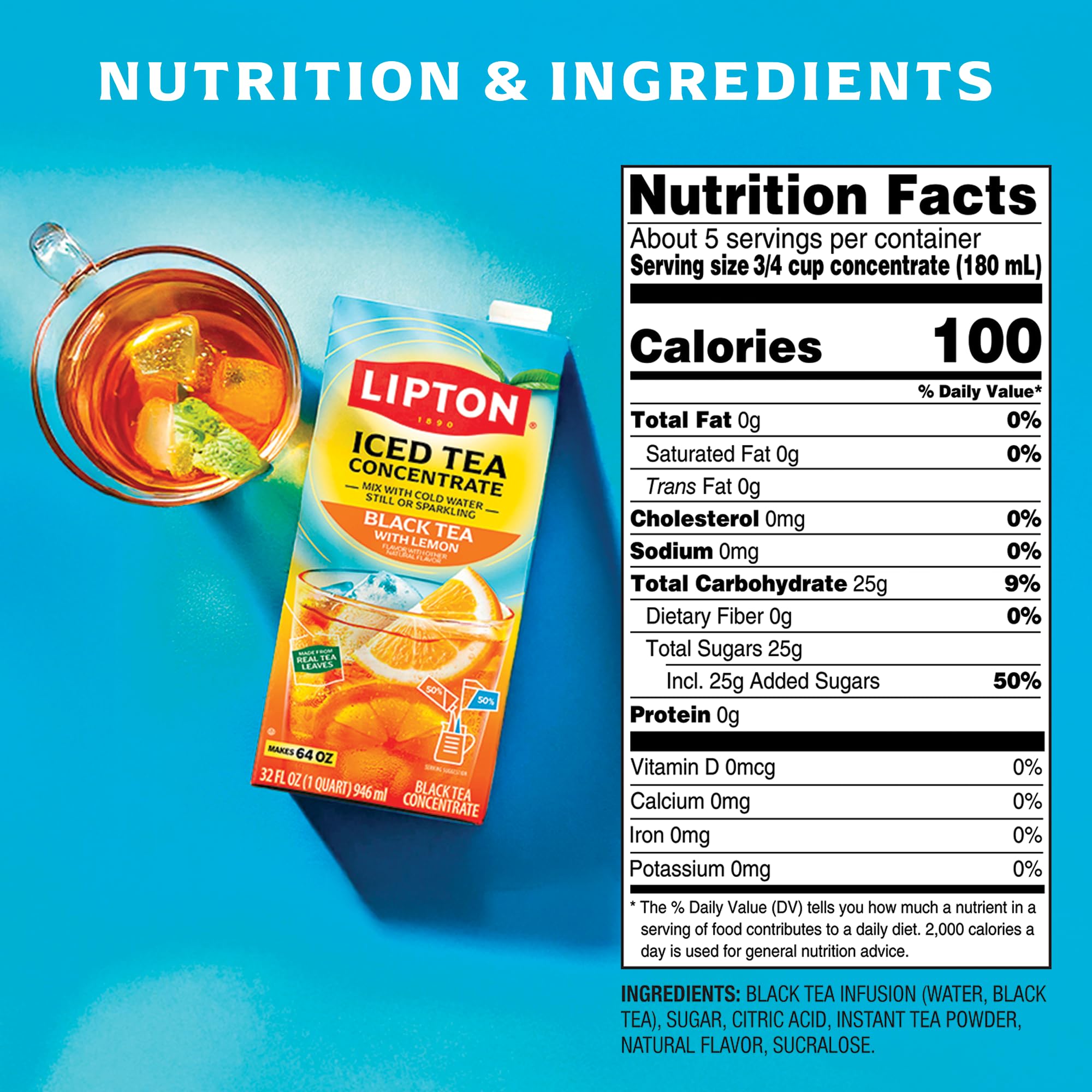 Amazon.com: Lipton Black Tea with Lemon Flavored Tea Concentrate 