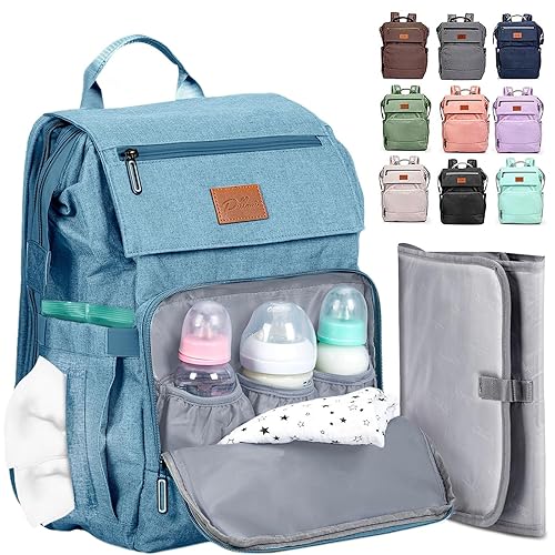 Miniatura 22 de PILLANI - Mochila grande para llevar pañales de bebé, para viajar, cambiador incluido, producto esencial para recién nacidos, artículos para mamá,