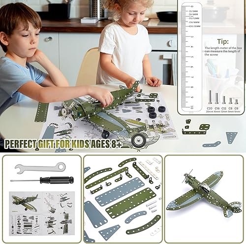 Miniatura 2 de LILCRUIBAO STEM Projects para niños de 8 a 12 años, 12 a 16 años, 258 piezas de kit de modelo de avión, modelo de avión, juguetes de construcción de