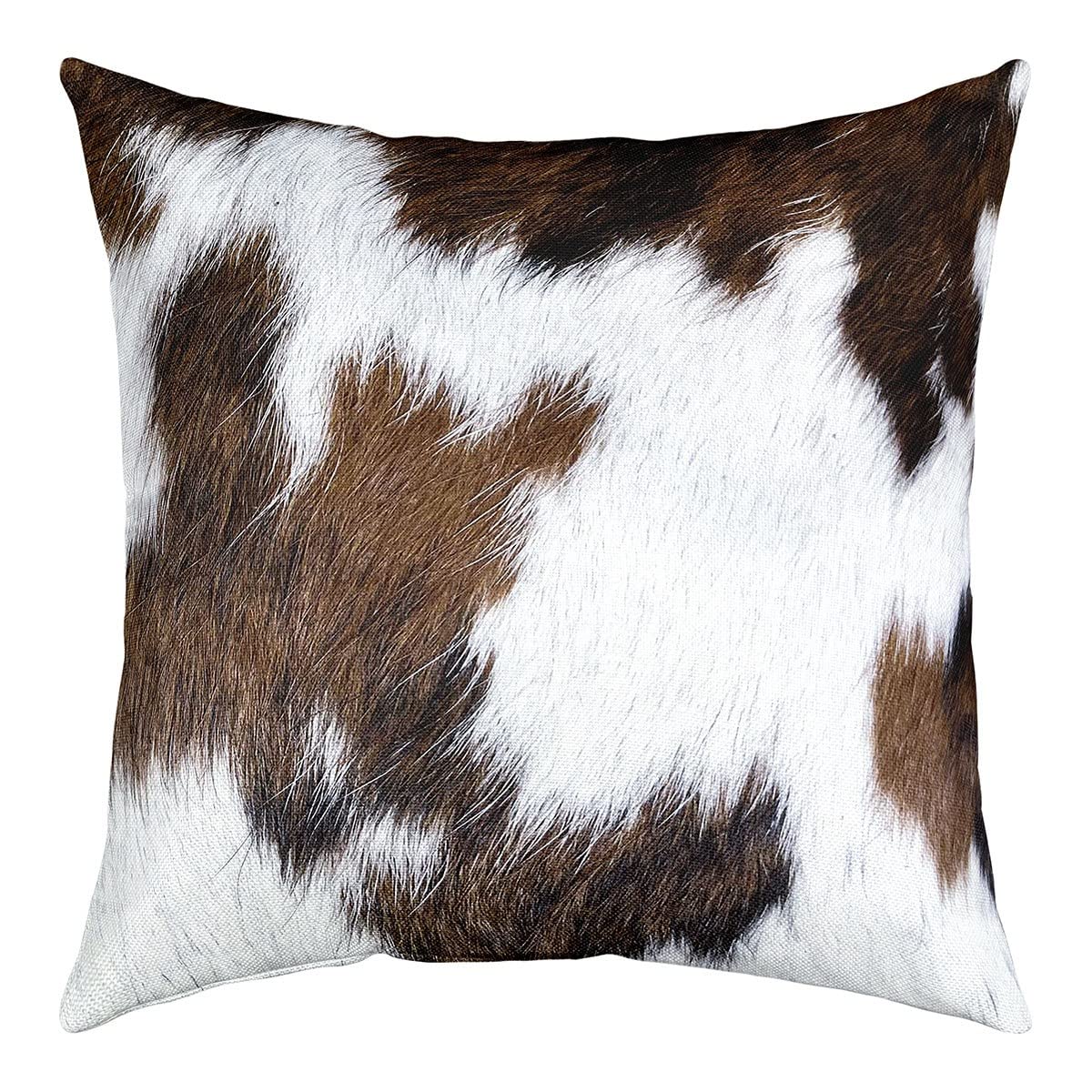 Richhome Multi 12 Cow Print Pillow Cover 16X16 Inch,Western Farm Animal Skin Cushion Case For Bedroom Car Cowhide Highland Cattle Square Pillow Case For Sofa Couch Double Sides Print