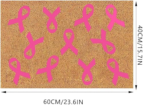 Miniatura 3 de Tapete para puerta exterior, tapete para puerta de entrada interior, divertido, lavable, de 23 x 16 pulgadas, para concientización sobre el cáncer