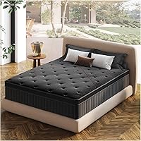 ZLNDR Aura-Pro Queen 12-Inch Medium Firm Hybrid Mattress - Cooling Gel Memory Foam, Pocket Coils, Back Pain Relief, Fiberglass-Free