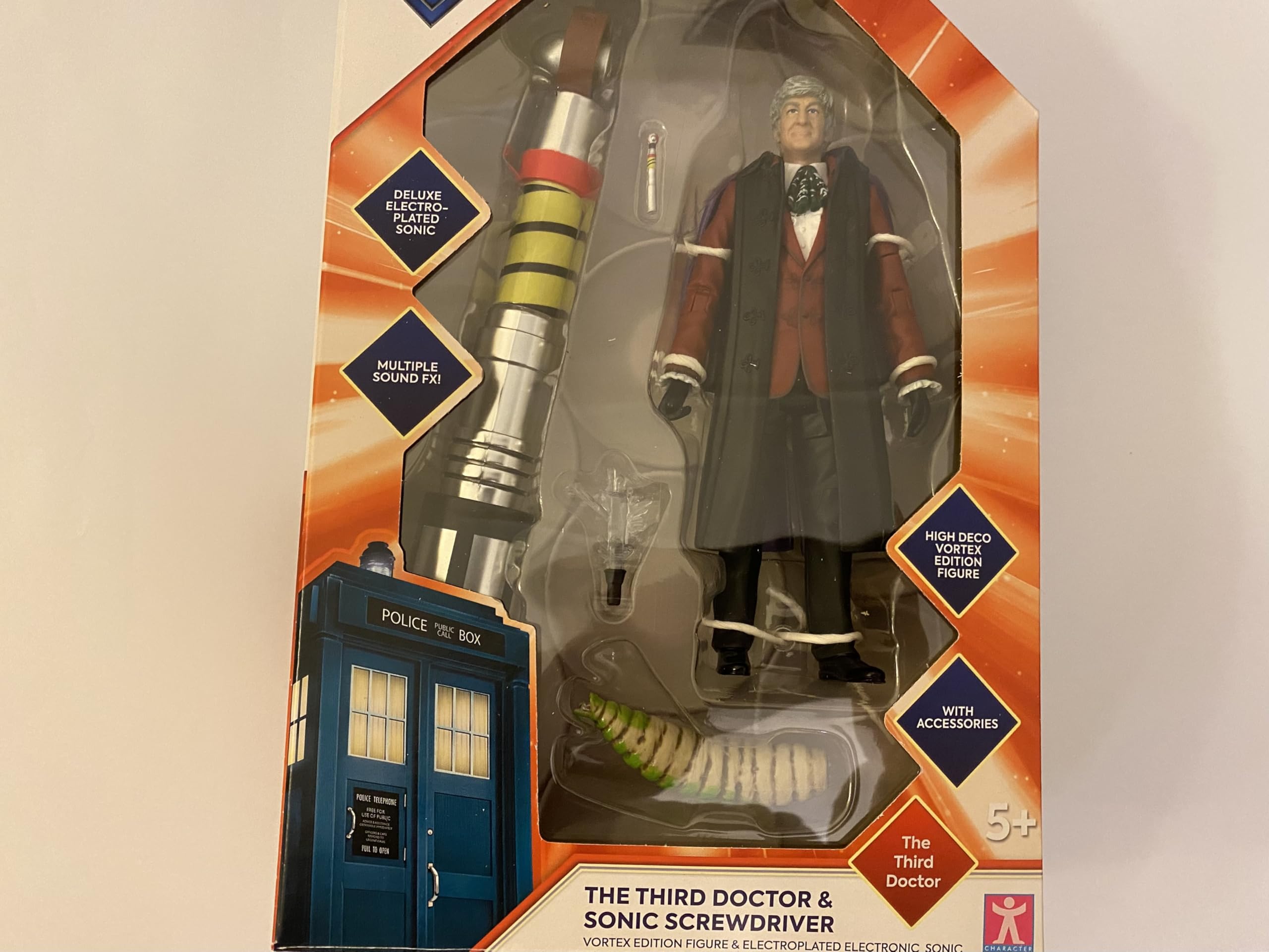 Doctor who 3rd Doctor figure and 3rd Doctor sonic screwdriver