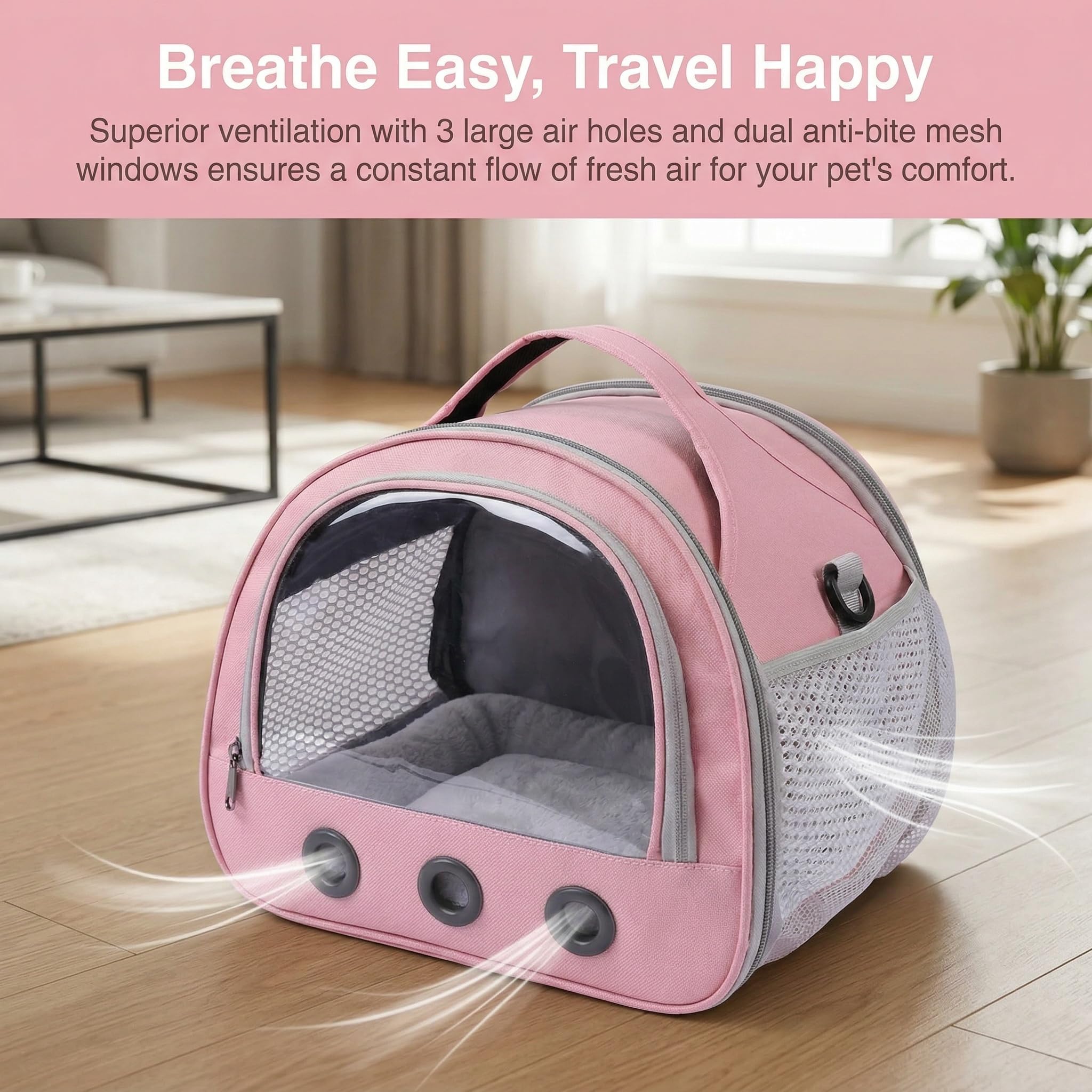 Transportador transparente para mascotas, jaula de viaje transparente portátil, contenedor de transporte, jaula de viaje para pájaros, ratas, hámsters y otros animales pequeños