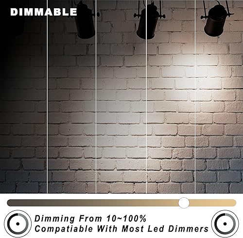 Miniatura 4 de ALIDE Bombilla LED GU10 de aluminio 5000 K regulable, reemplaza GU10 50W halógeno, AC120V GU10 2 clavijas base 5 W LED bombillas de pista, 450