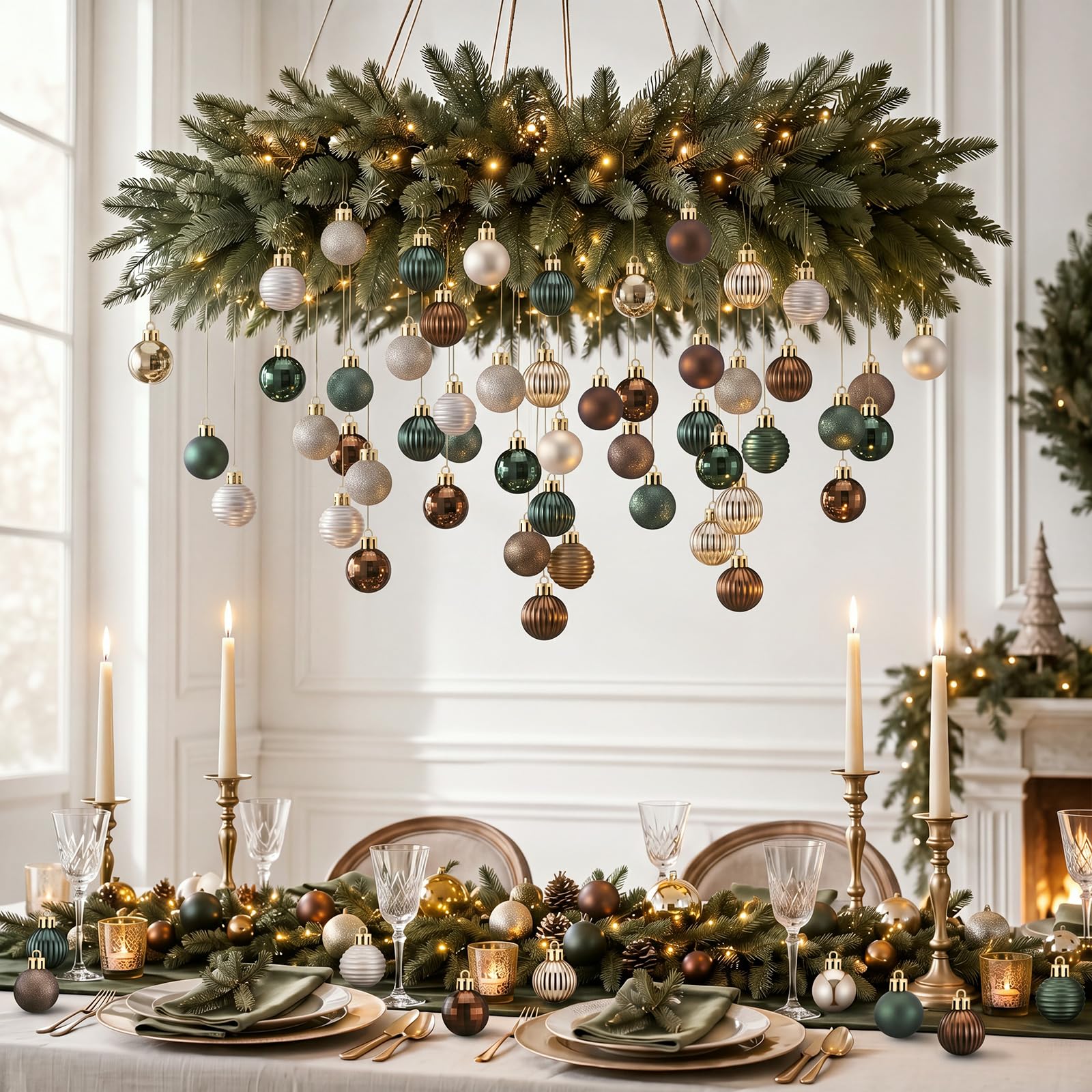 Xuhal 240 mini ornamenti a sfera di Natale in stile vintage