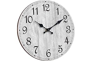 HYLANDA Silent Grey Wall Clock 12 Inch