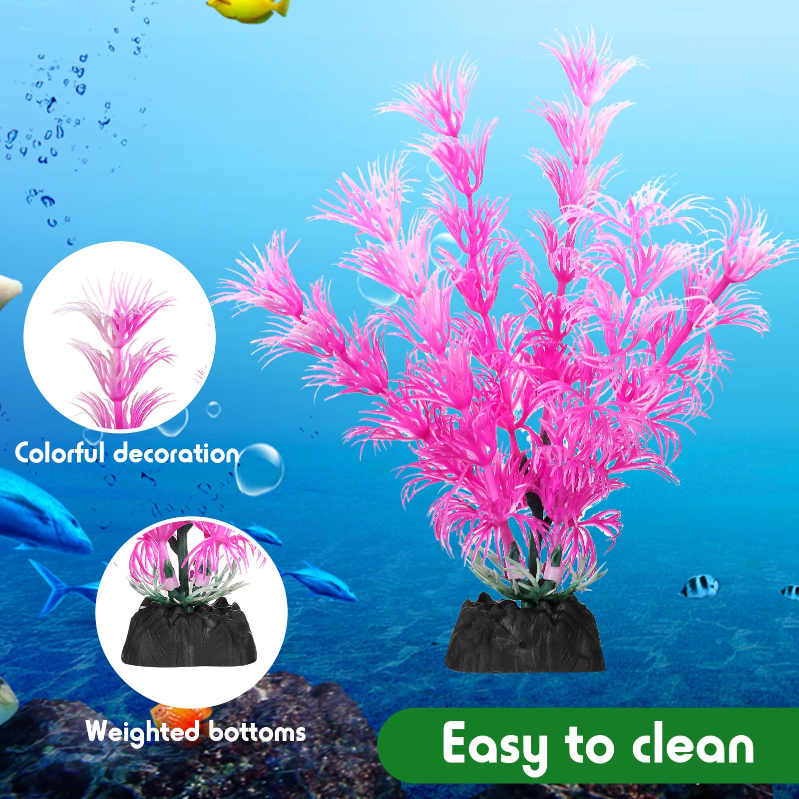 XunYee 100 Stück künstliche Aquariumdekorationen Kunststoff Aquarium Pflanzen Fisch Tank Pflanzen Schildkröte Betta Aquarium Zubehör Aquarium Dekor Kunststoffpflanzen für Haushalt und Büro Simulation