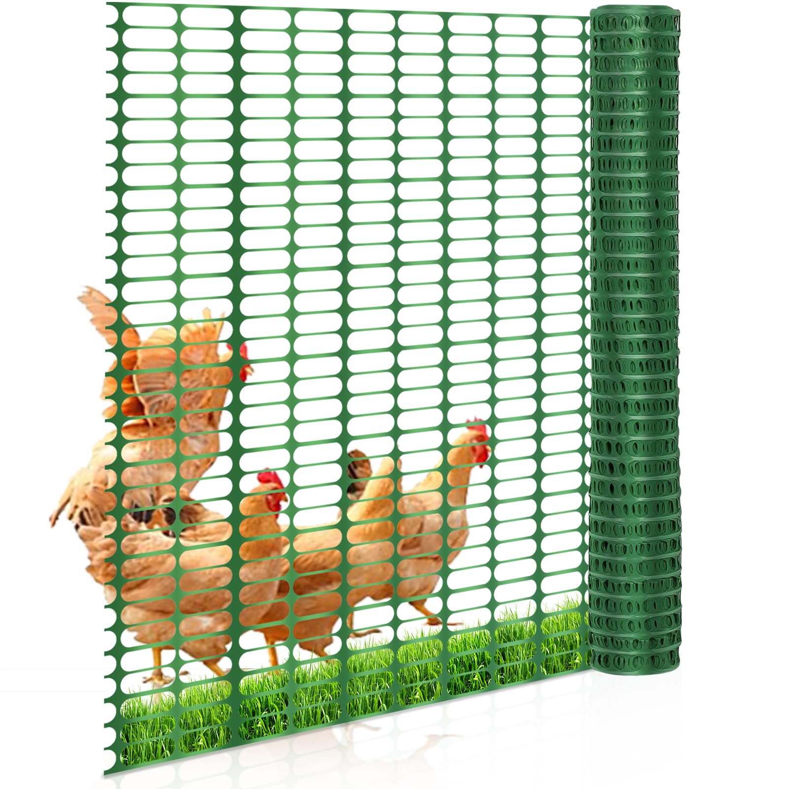 Clôture de délimitation mobile en plastique - 50 m de long et 1 m de haut - Sans électricité - Flexible - Filet mobile pour le jardin - Vert