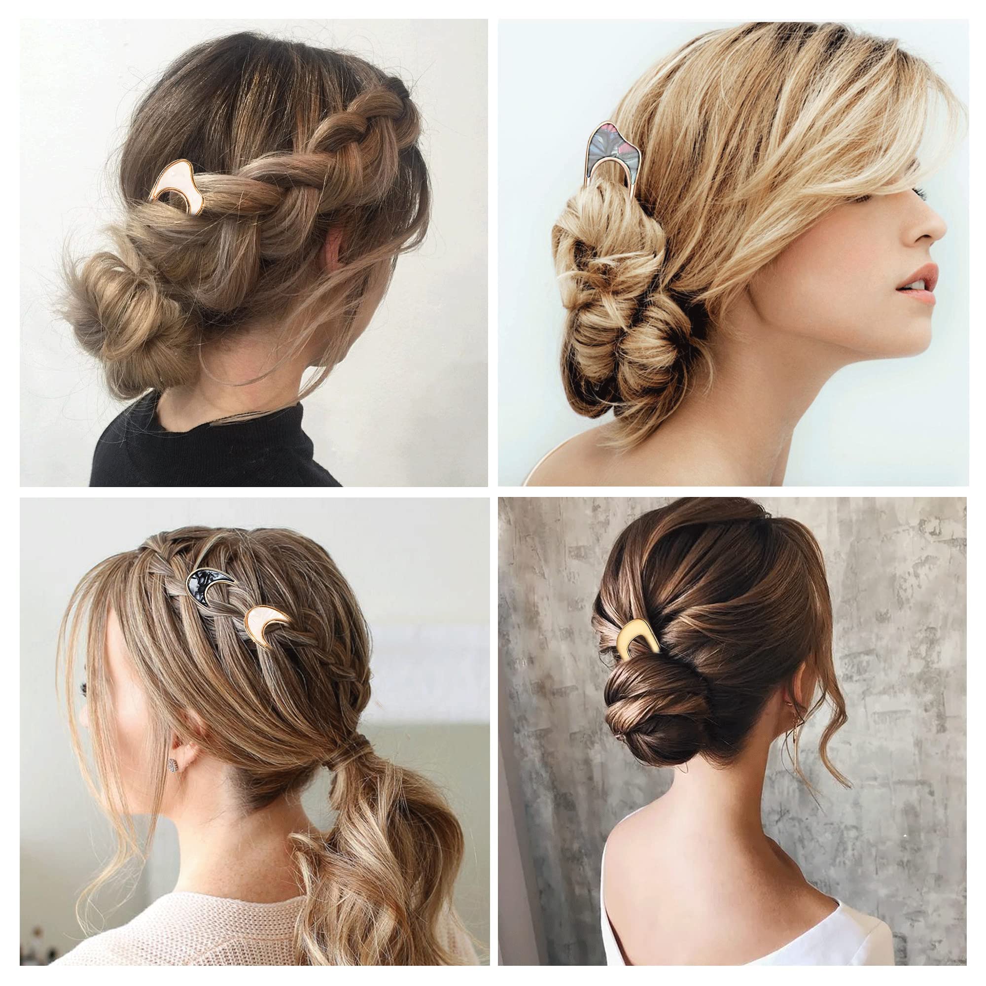 Hair Pins, 6PCS U-Shaped Hair Pin Set Fiona Franchimon Hairpin
