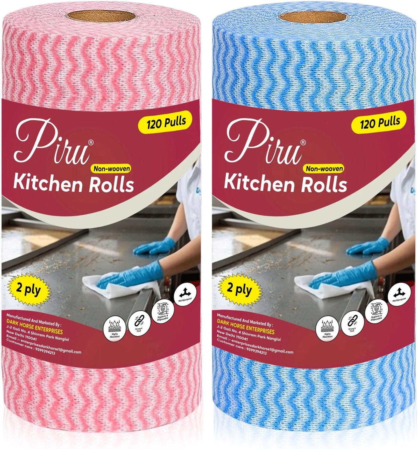Combo Pack of 2 Kitchen Printed Tissue Rolls - 2 Ply Kitchen Printed Tissue/Towel Paper Roll - Washable and Reusable- 2 Roll (240 Pulls Per Roll)- 60 GSM-image-26
