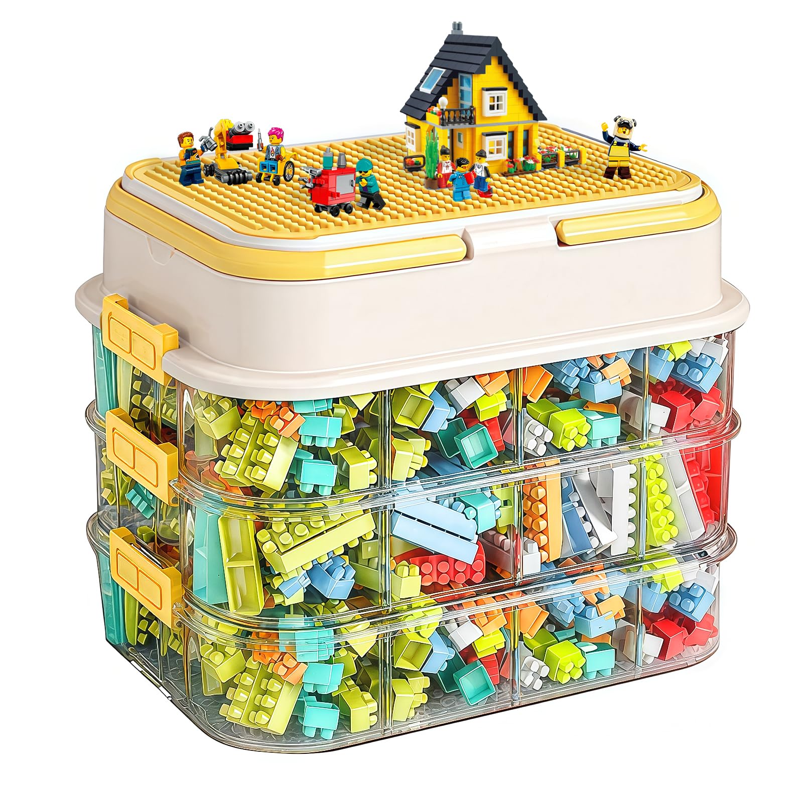 Storage Box for Lego Bricks, Storage Box for Building Blocks, Sorting Boxes for Lego Bricks, Plastic Sorting Boxes, Organiser Boxes with Lid for Building Blocks and Puzzles