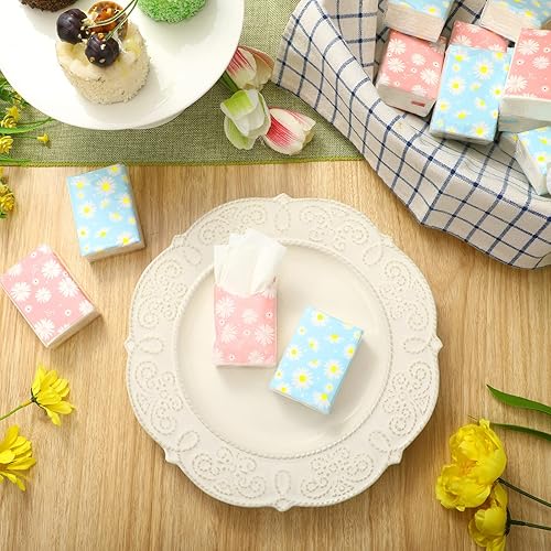 Miniatura 3 de Outus Paquete de 100 800 hojas de pañuelos de viaje pequeños de pañuelos de viaje de 3 capas de pañuelos faciales tamaño de viaje, paquetes de