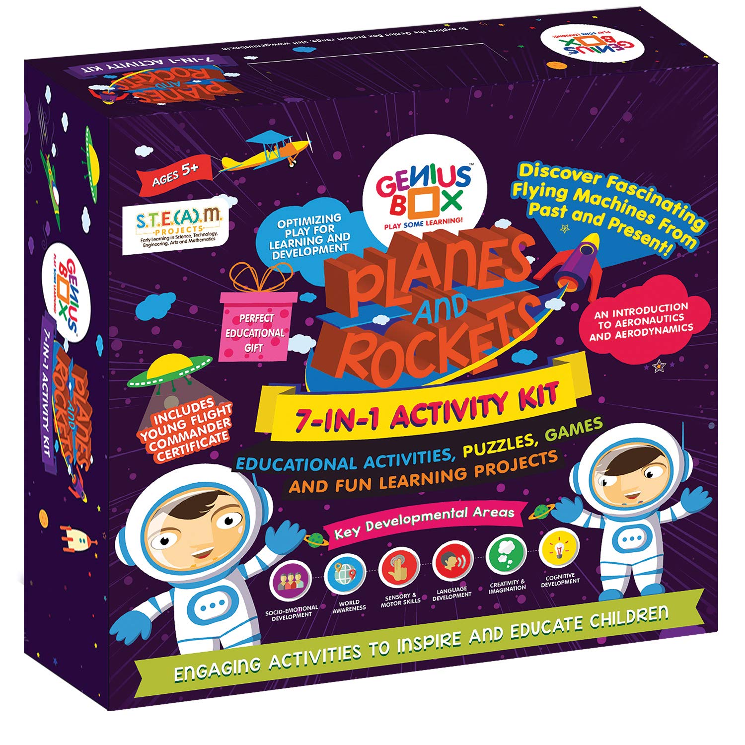 - Genius Box Educational Toy for 5+ Year Age: Planes and Rockets DIY, Activity Kit, Learning Kit, Educational Kit, STEM Toy