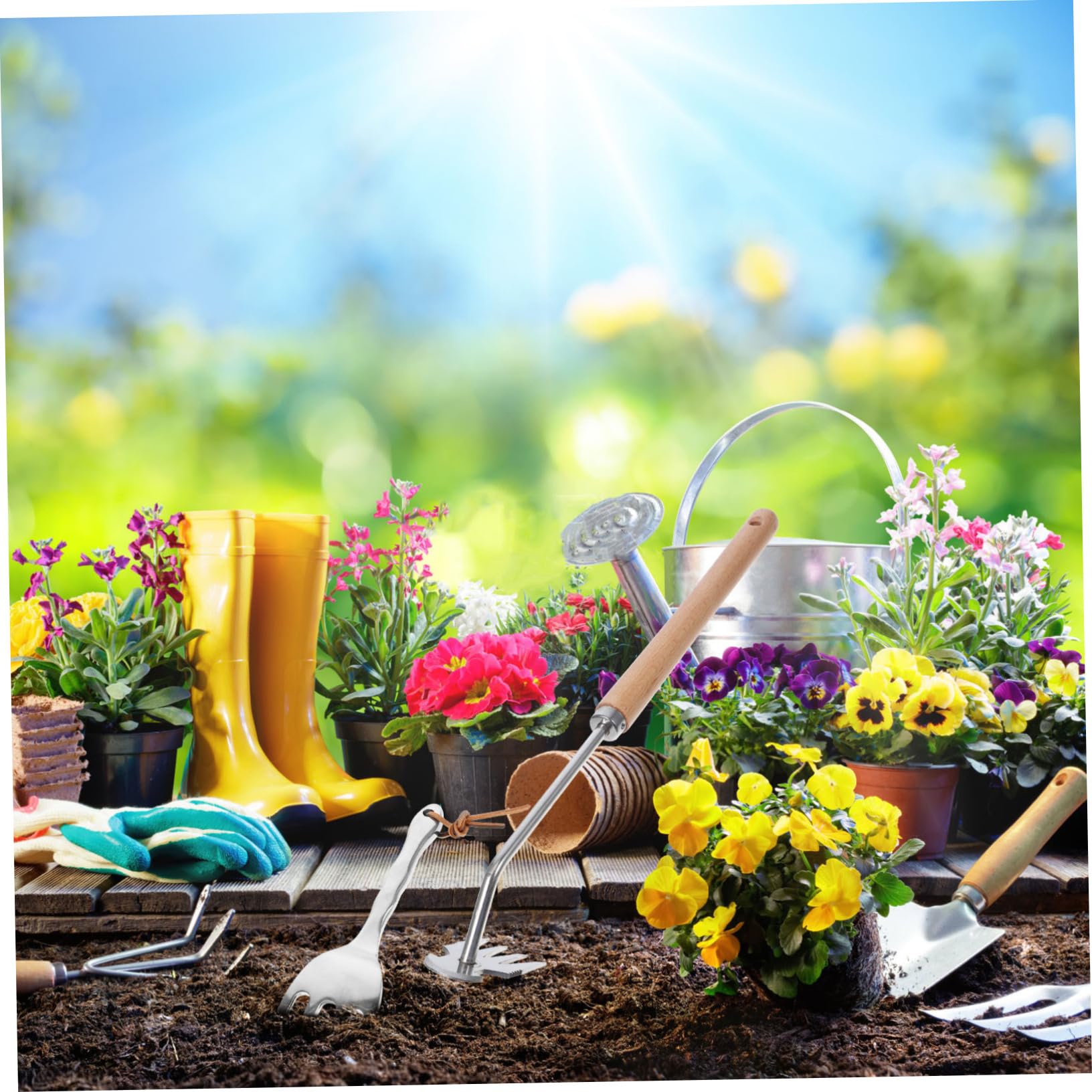 INOOMP 5stücke Gartenwerkzeug Zum Entfernen Von Unkraut Zahn Handweeder Aus Edelstahl Mit Ergonomischem Holzgriff Für Effektives Wurzeljäten Im Garten Und Dem Rasen