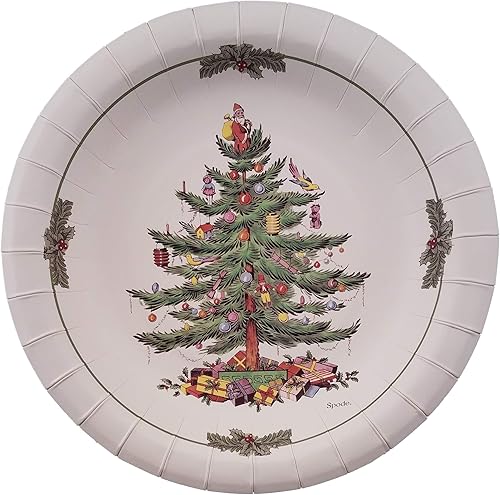 Spode Papel Árbol de Navidad Almuerzo/postre Platos 16 Cnt