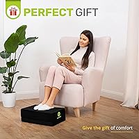 Vista 8 de ErgoFoam Reposapiés ajustable con parte superior plana, espuma resistente a la compresión de alta densidad, antideslizante, negro, moderno, oficina