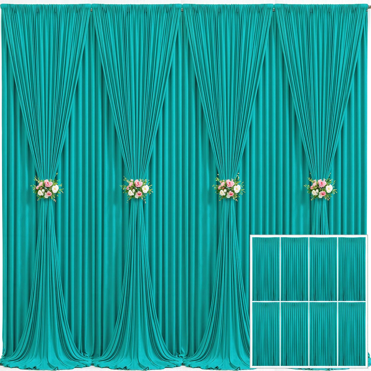 10x10 Champagne Backdrop Curtain for Parties Wedding Baby Shower Wrinkle Free Photo Curtains Backdrop Drapes Fabric Decoration for Bridal Shower 5ft x 10ft,2 Panels — view 117