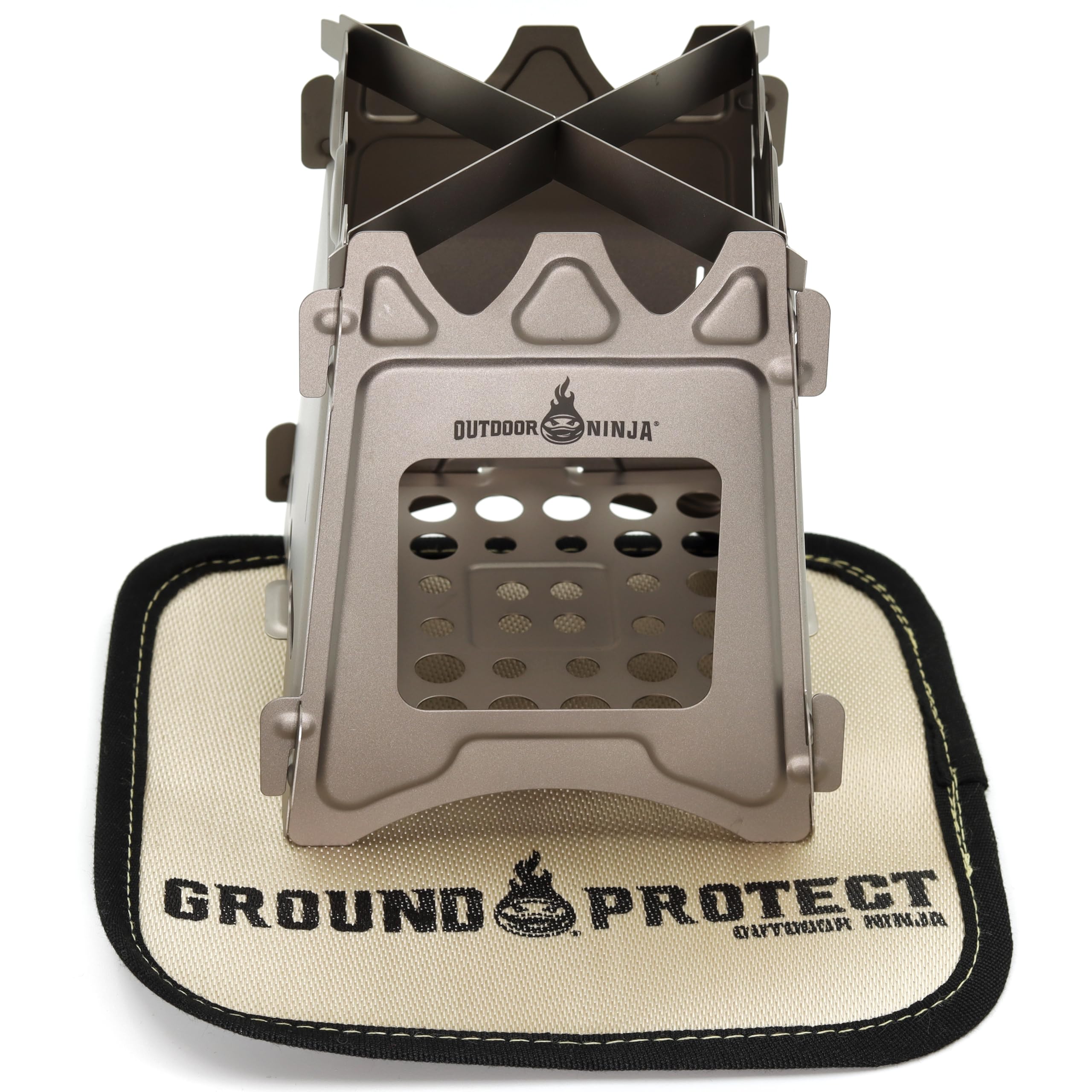 Titan Hobo V2 Pro Holzofen mit Spiritusbrenner Einsatz und Bodenschutzmatte. Perfekt für Wandern, Bushkraft, und andere Outdoor Hobby's Ultra leicht, stabil und faltbar inkl. Aufbewahrungsbeutel