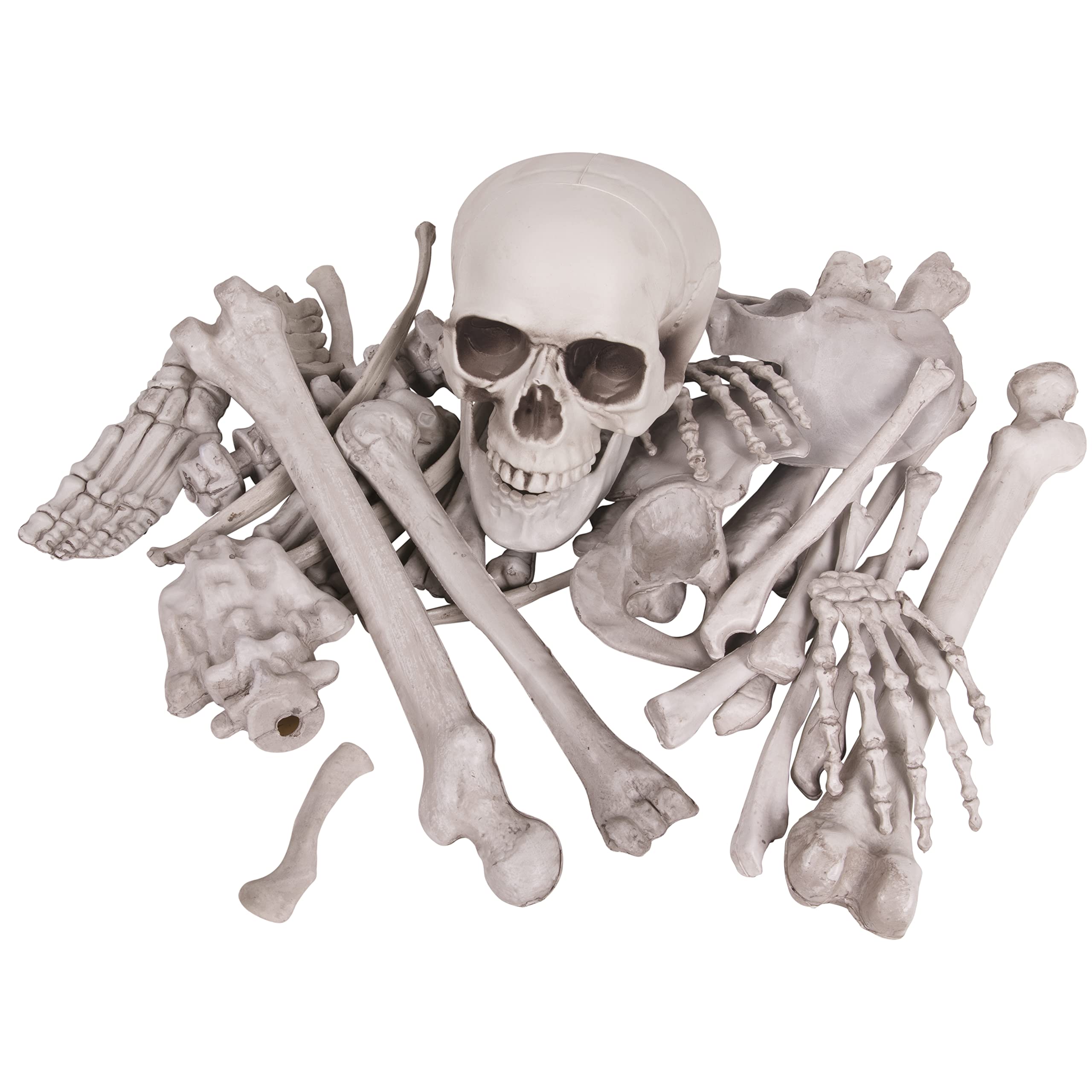 Kangaroo Halloween Skeleton Decor Bones 30 Pieces Bulk - Large Bag of Plastic Bones for Outdoor Yard Decoration - Scary Graveyard Fake Skulls and Bones
