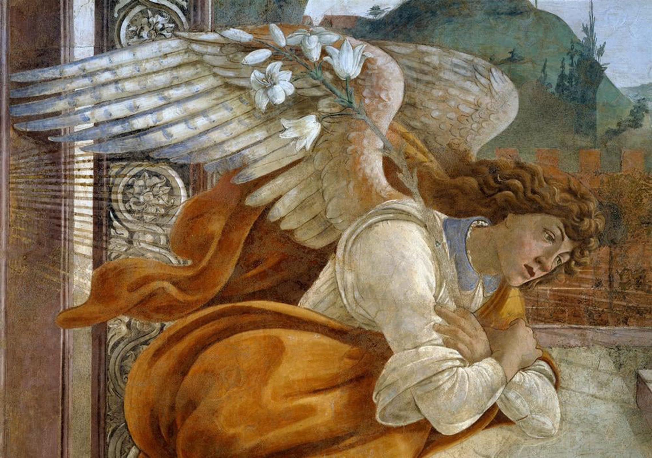 ARTXLXXBN Famous Art Print Poster Vintage Wall Art Annunciation of s.martino by Sandro Botticelli Canvas Art Poster for Home Decor 60x90cm