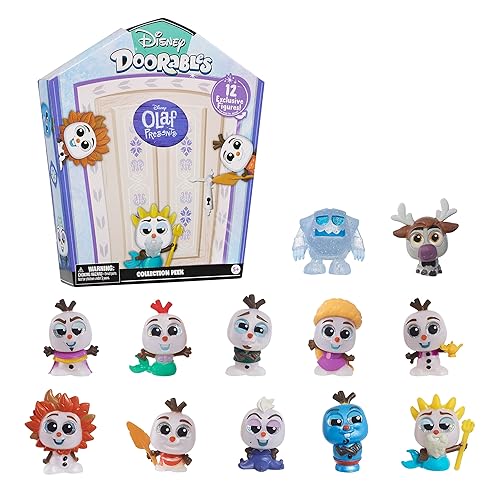 Disney Doorables Olaf Presents Collection Peek, Collectible Blind Bag Figures, Kids Toys for Ages 5 Up, Amazon Exclusive by Just Play - 12 Piece assortment - Olaf
