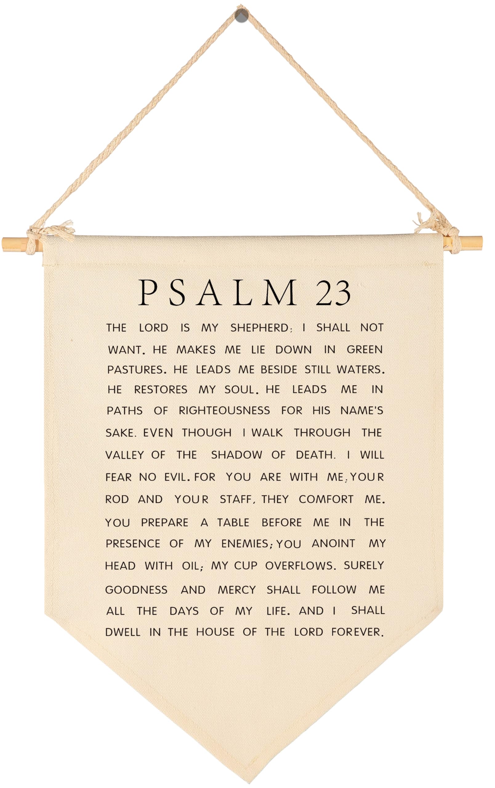Psalm 23-The Lord is My Shepherd-Scripture Gift for Baby Boys Girls Kids-Christian Bible Verses-Canvas Pennant Banner Pennant Wall Decor Gift for Nursery Baby Room Homeschool Playroom