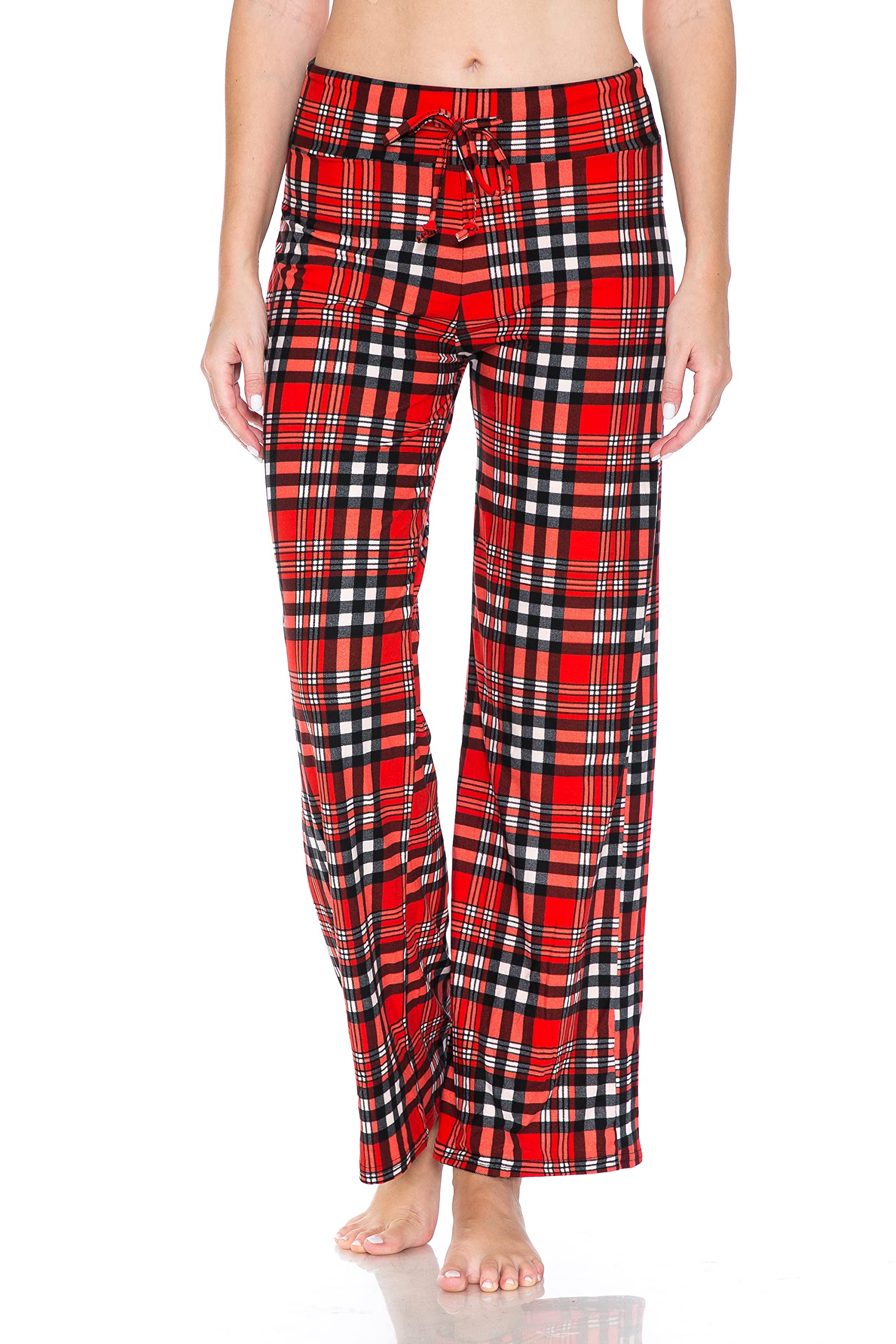Leggings Depot Women's Wide Leg Drawstring Pajama Pants for Lounge, Sleep