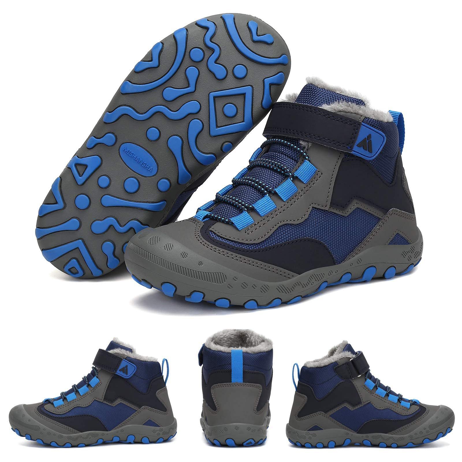 Mishansha Bottes Neige Enfants Antidérapantes Chaudes Bottines Hiver Garçon Fille, GR.24-38