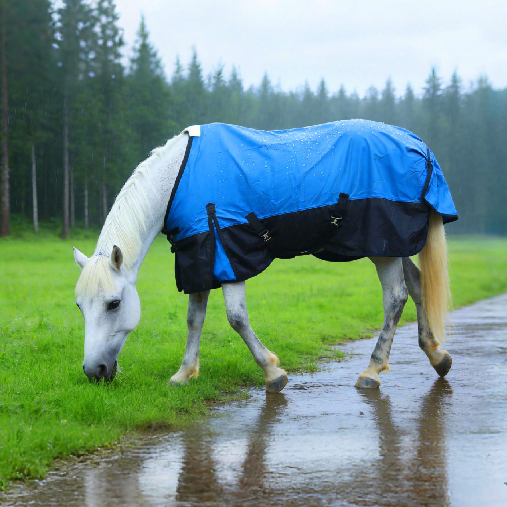 Regendecke Pferd Reißfest – Wasserdicht, Atmungsaktiv & Ohne Füllung (0g), Leichte & Komfortable Pferdedecke