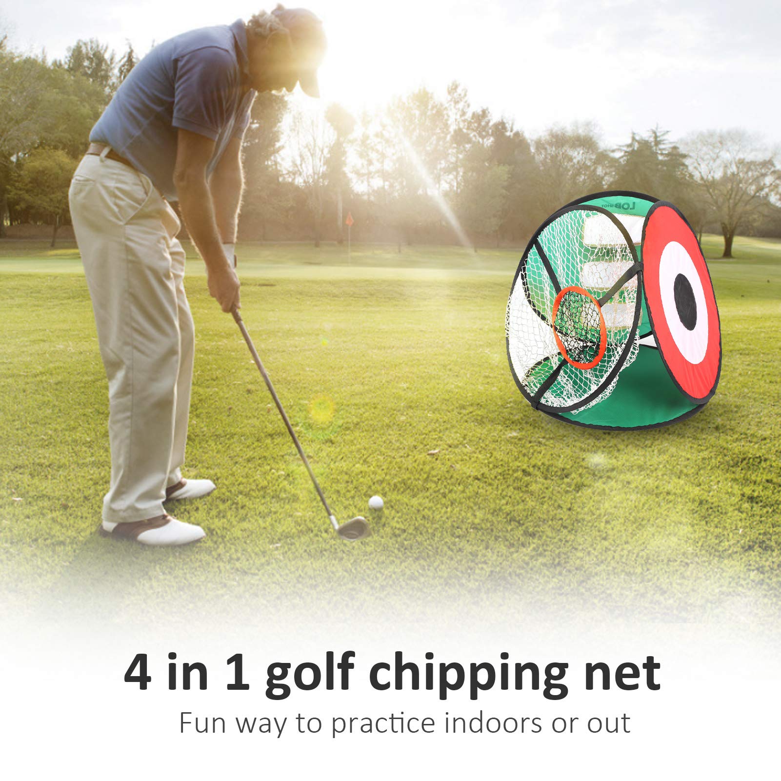 Leapiture Golf Training Net Golf Chipping Net Golf Three Sided Net Golf Target Accessory Outdoor Golf Chipping Target for Golf Lover Practice Training