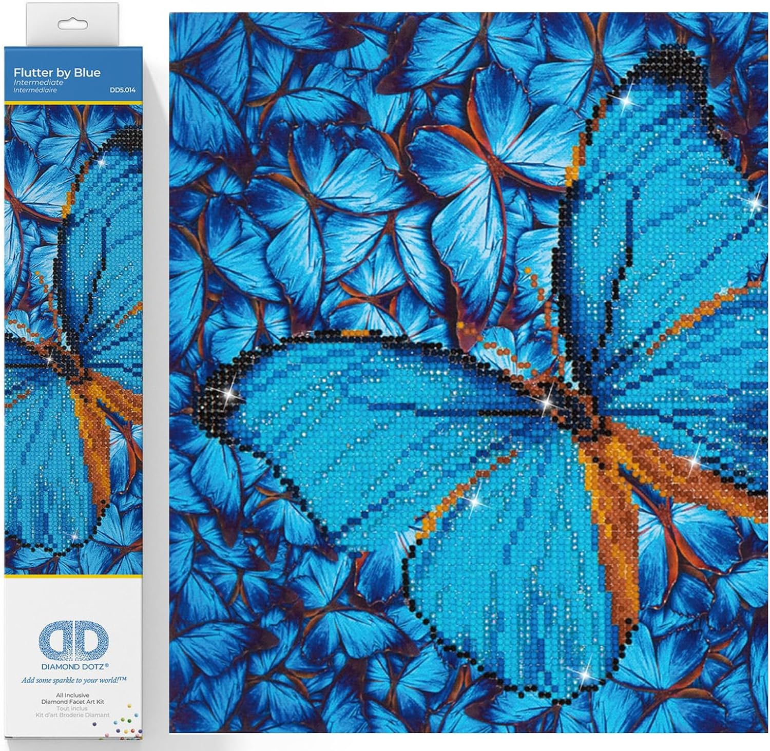 DIAMOND DOTZ Flutter by Blue Diamond Painting Kits for Adults - Diamond Art Kits a Relaxing Creative Craft Kit with Dotz Gems 12x12
