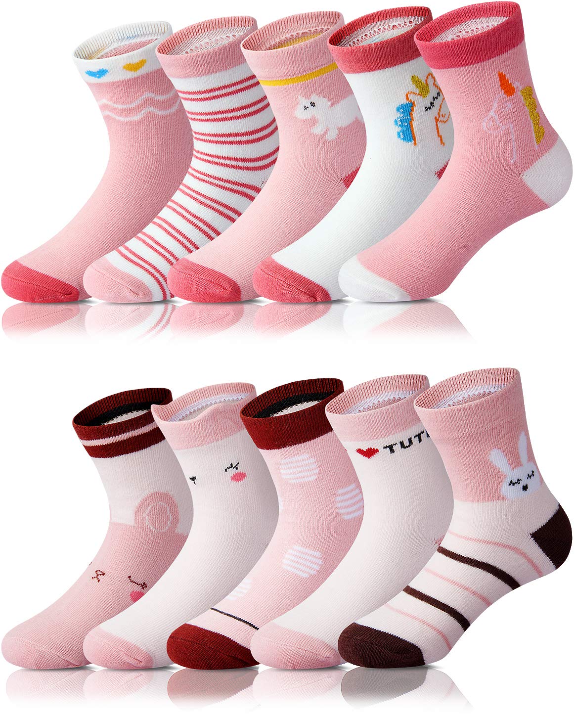 Adorel Calzini Calze Divertenti Cotone Bambina 10 Paia