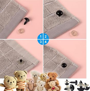 Yexixsr 566PCS Safety Eyes for Amigurumi, Various Sizes Crocheting Safety Eyes and Noses with Washers, for Teddy Bear, Stuffed Doll, Crochet Toy and Plush Animal